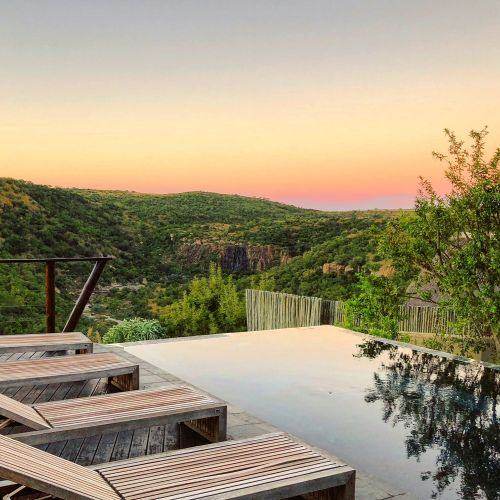 The pool at Esiweni as the light goes