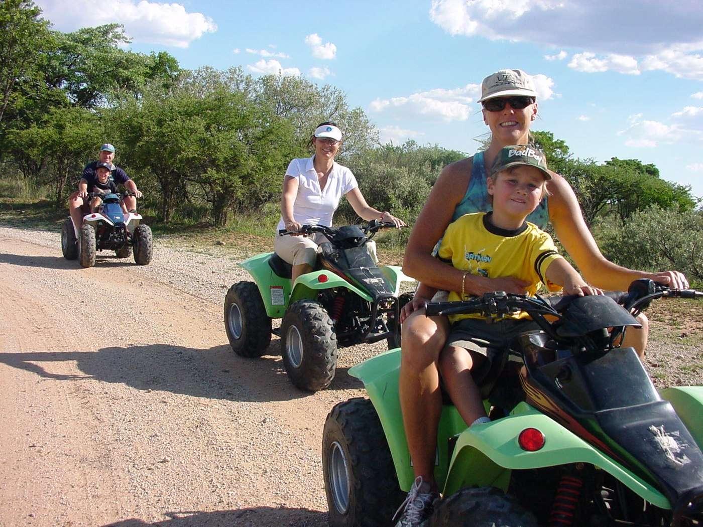 Quad bikes on a farm track