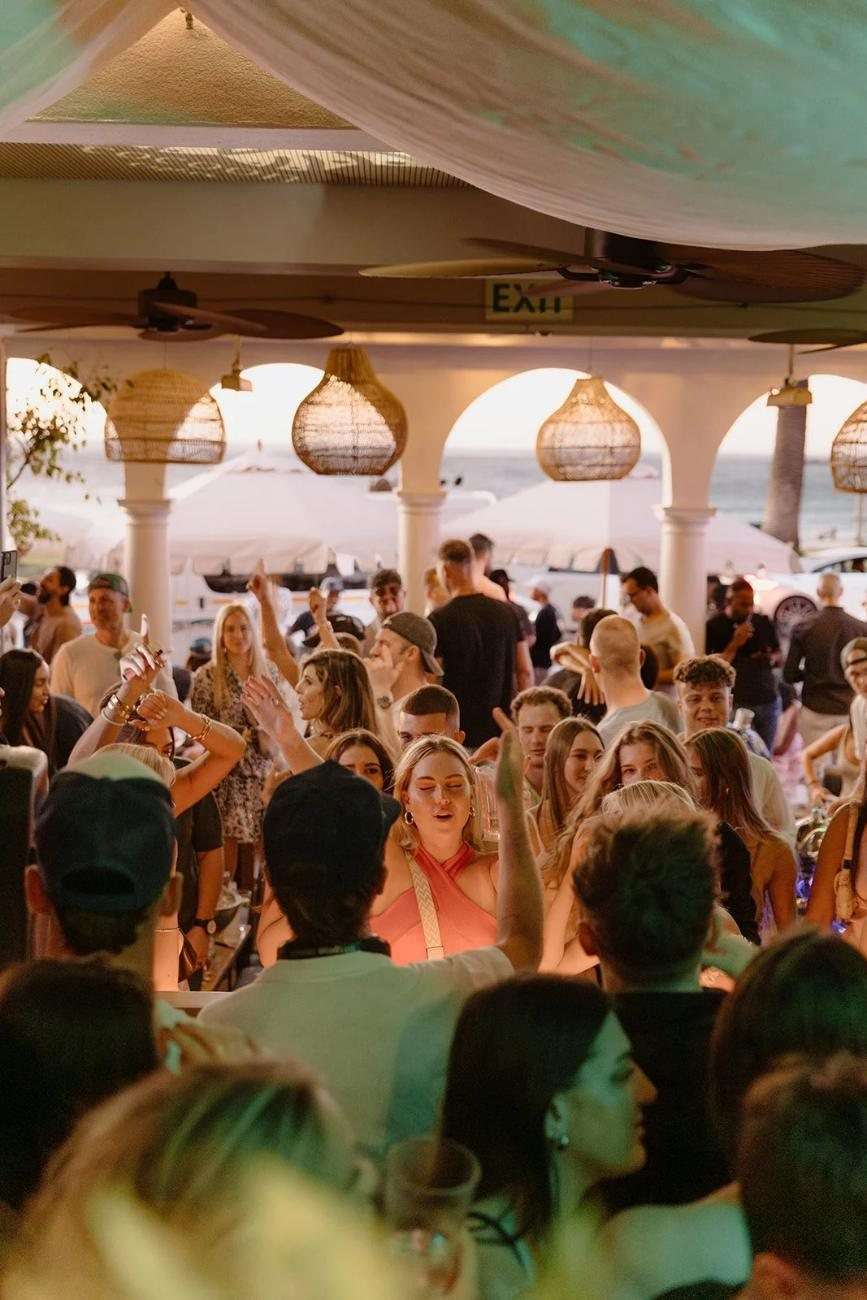 A full house on a summer afternoon at Café Caprice